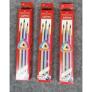 Faber-Castell 30 Trend Striped Pencils With Free Sharpener Eraser 2011 2010